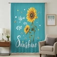 thumbnail image 2 of Teal Sunshine Sunflower Semi Sheer Curtains Drapes for Living Room,Bedroom,French Doors Window 54 Inches Long,Pastoral Bees Farmhouse Floral Rod Pocket Chiffon Curtain Drapery Voile Draperies Panel, 2 of 8