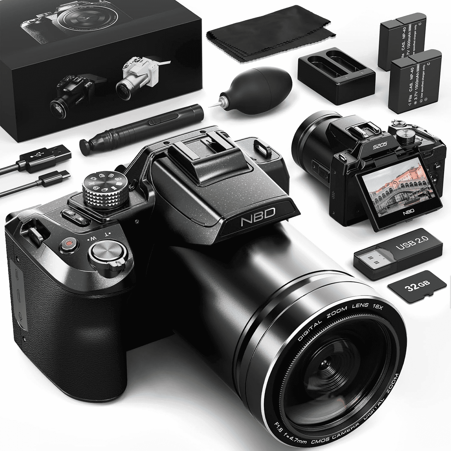 NBD, Digital Camera, 64MP 8K Vlogging, 16X Optical Zoom - Walmart.com