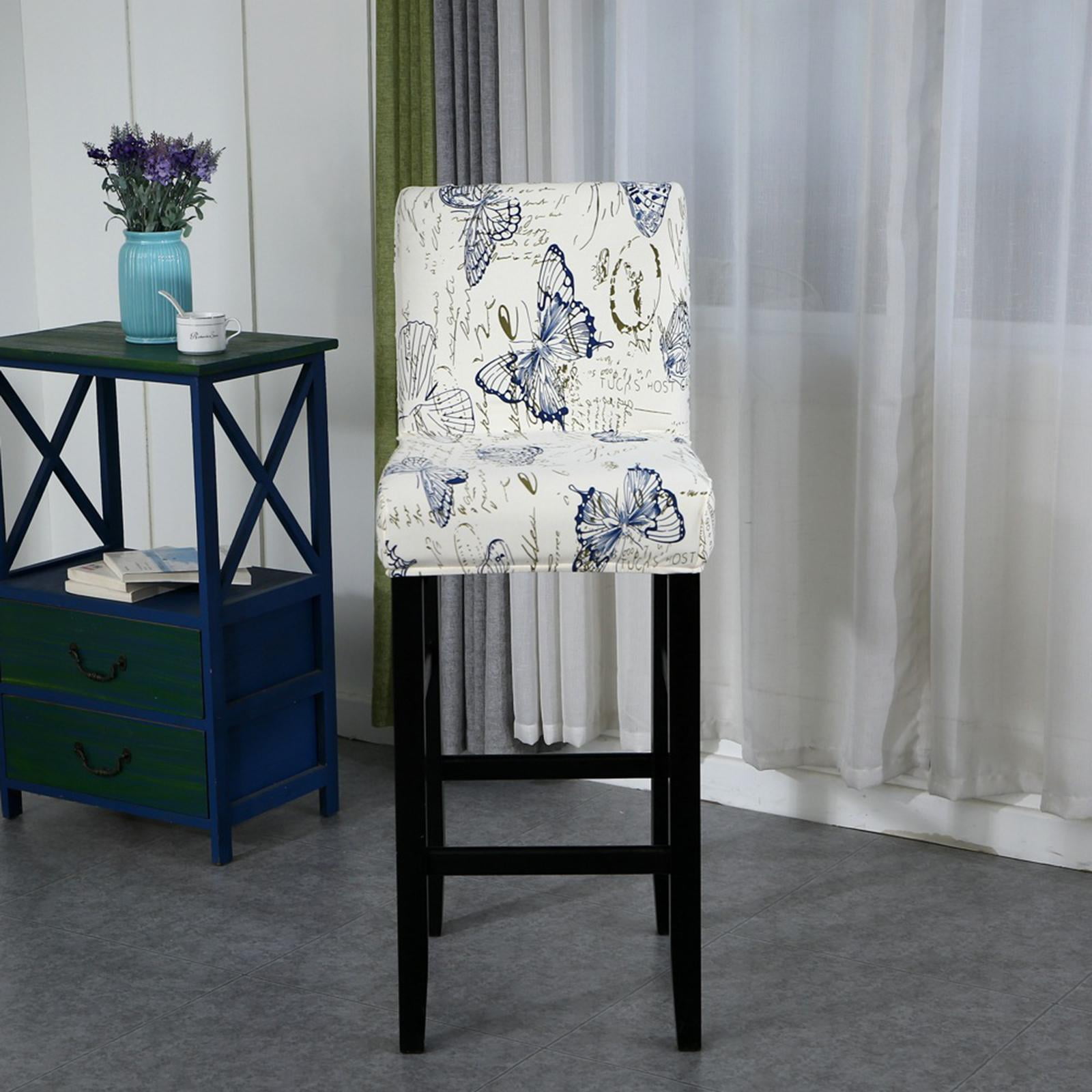 Printing Low Back Chair Cover Universal Removable Bar Stool Protector