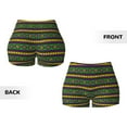 thumbnail image 3 of Sigee Carnival Mardi Gras Print Women's High Waist Workout Shorts - Squat Proof, Tummy Control, Yoga and Gym Activewear-Large, 3 of 9