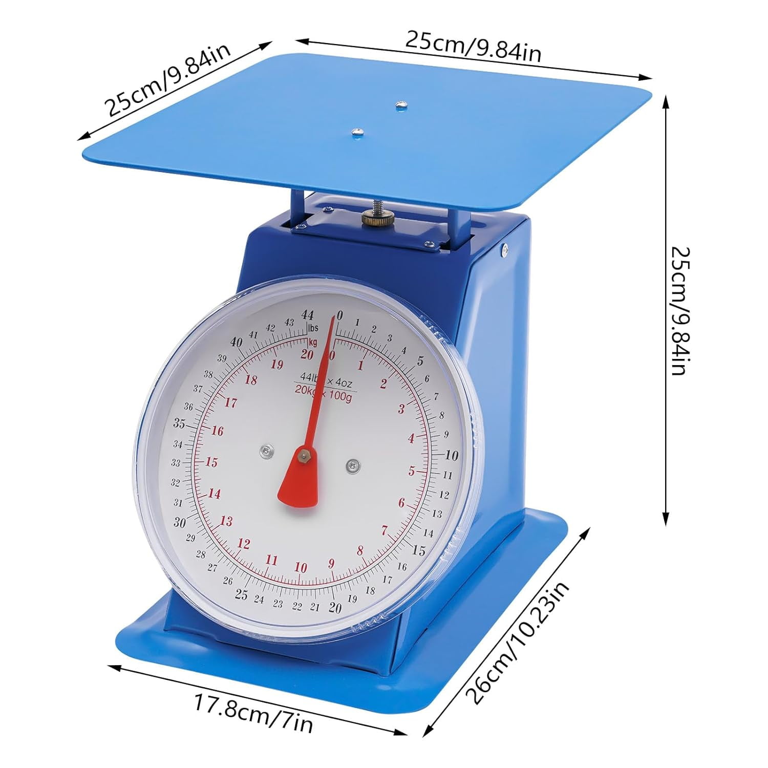 44 lbs Mechanical Scale,Industrial Dial Scale,Heavy Duty Portion-Control Mechanical Kitchen and Food Scale, Mechanical Dial Scale with Platform for Home Kitchens,Small Shops