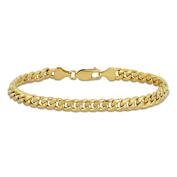 Everly Women's 6.15mm Fancy-Cut 10k Yellow Gold Miami Cuban Link Chain Bracelet