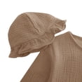 thumbnail image 6 of Coerni Girls Boys Linen Cotton Romper Button-Down Baby Girl Summer Clothes with Ruffled Bonnet Hat Unisex Photoshoot Outfits, 6 of 6