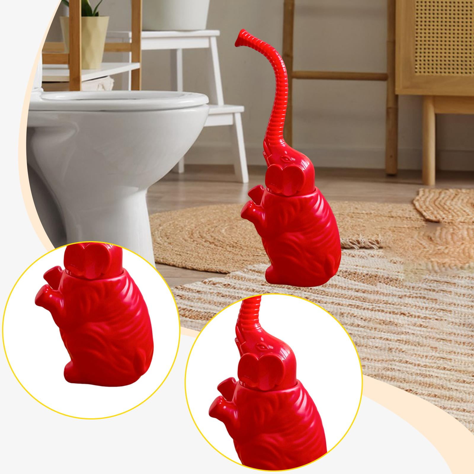 Toilet Bowl Brush Holder Elephant Statue Resin Long Handle Multi Surface Cleaner for Bathroom Hotel