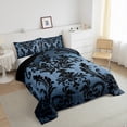 thumbnail image 4 of Manfei Hippie Western Damask Full Size Comforter Sets, Western Mandala Fashion Bedding Comforter Set, Retro Blue Tribal Theme Reversible Bedding Sets, Luxury Bedroom Decor, 3 Pieces, 4 of 9