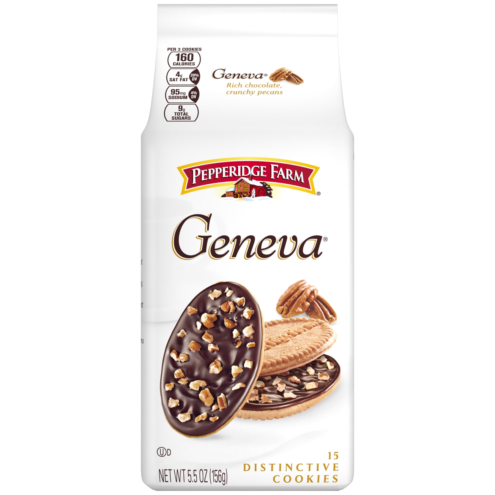 Pepperidge Farm Geneva Chocolate & Pecan Covered Cookies, 5.5 oz. Bag