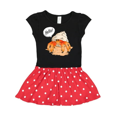 

Inktastic Summer Hello Cute Hermit Crab Gift Toddler Girl Dress