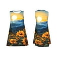 thumbnail image 7 of Uemuo Elegant Sunset Sunflower Pattern Women’s Sleeveless Dress – Casual Summer A-Line Dress, Stylish and Comfortable Sundress for Hot Weather, 7 of 7