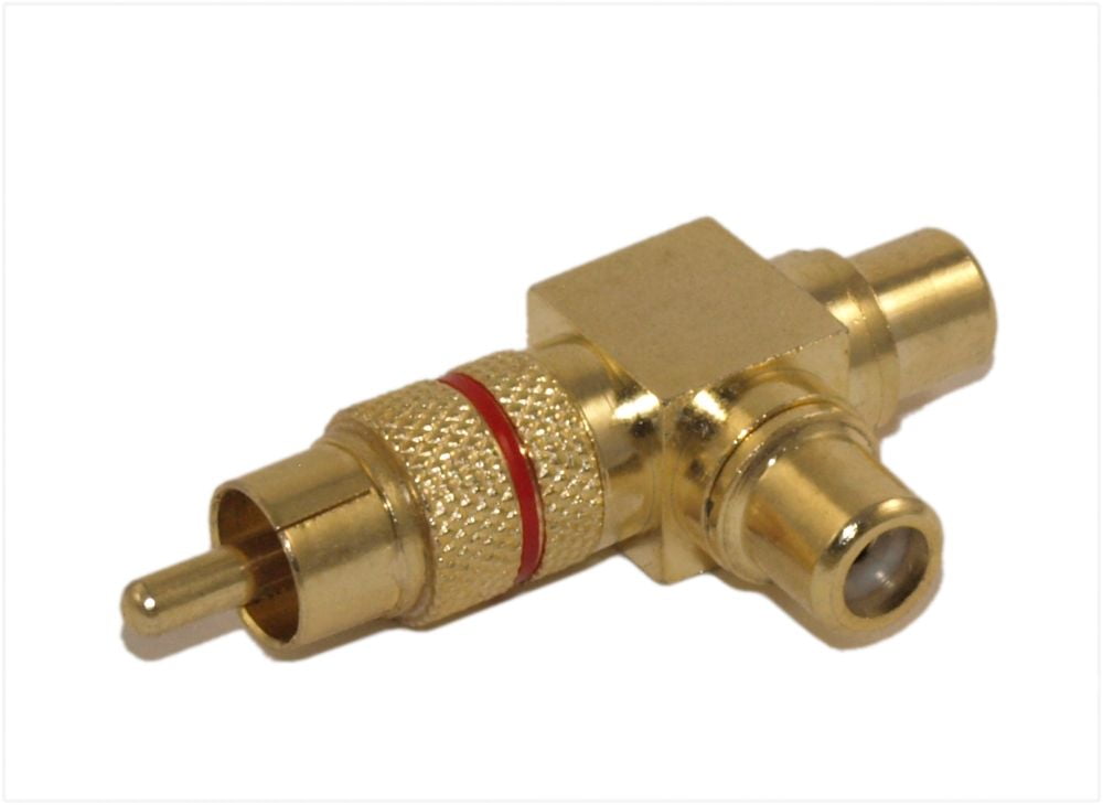 RCA Male To 2 RCA Female Piggyback Splitter - Premium Gold Plated Audio Adapter | My Cable Mart 13 thumbnail image