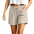 thumbnail image 2 of ByworldtasicNo Boundaries Women's Athletic Shorts Drawstring Elastic Waist Summer Beach Shorts with Pockets, 2 of 6