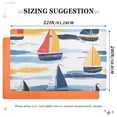 thumbnail image 6 of Yayeee Doormat for Indoor Entrance 32" x 20" Non Slippery Floor Rug, Orange Hand Drawn Sailboats, 6 of 8