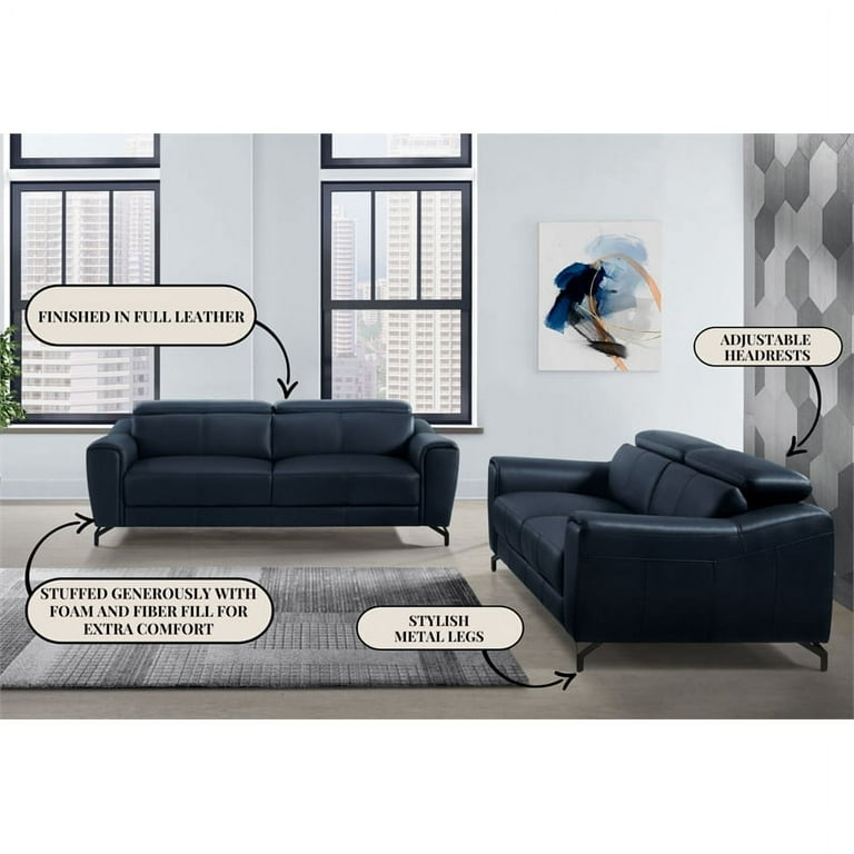 100 Top Grain Leather Living Room Set Baci Living Room