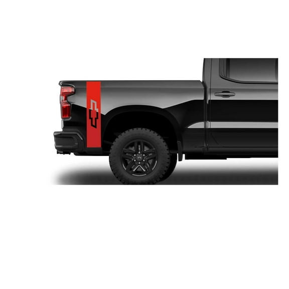 Chevy Silverado Red Trail Boss RST Vertical Bowtie Rear Bedside Decals 2019-2026 Set of 2 GM Licensed