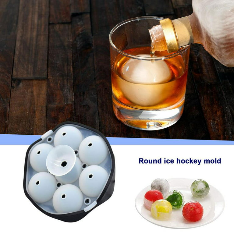 Tohuu Whiskey Ice Mold Round Ice Cube Mold Round Whiskey Ice Ball Maker Ice  Hockey Ice Tray Mold for Bourbon Whiskey Cocktails Coffee everywhere 