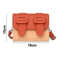 thumbnail image 2 of Bolsos bandolera para mujer, cartera de piel para mujer, monederos pequeños, bolso bandolera cuadrado para niña naranja, 2 of 5