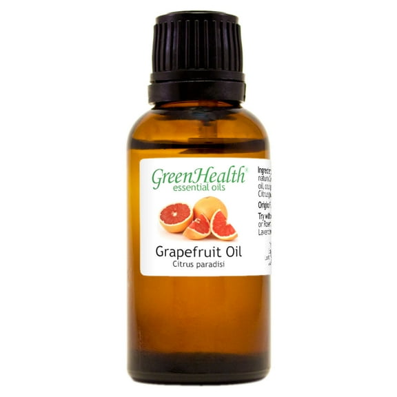 Grapefruit Essential Oil - 1 fl oz (30 ml) Glass Bottle w/ Euro Dropper - 100% Pure Essential Oil by GreenHealth