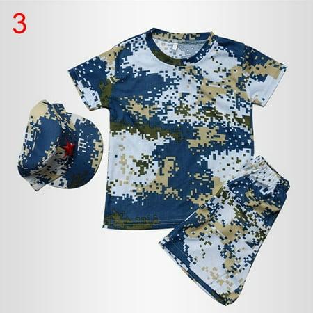 

Journey Army Digital Camos wtih Cap Outfit Clothes Outfit Fits Most Kids Children(3# 120cm)