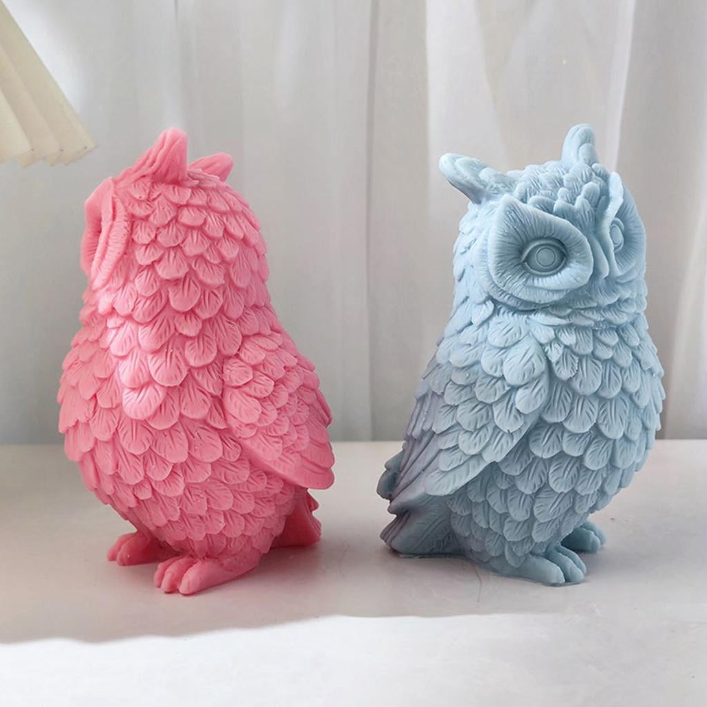 Osdhezcn Standing Owl Silicone Molds Epoxy Resin Mold Candle Mold for Making Craft
