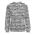thumbnail image 4 of ShomPort Womens Fall Casual Sweatshirt Long Sleeve Cute Pullover Crewneck Striped Tunic Tops, 4 of 5