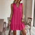 thumbnail image 6 of Shihyeh Summer Dresses for Women 2026 V Neck Sleeveless Ruffle Mini Dress Casual Boho A Line Loose Flowy Vacation Beach Sundress, 6 of 7