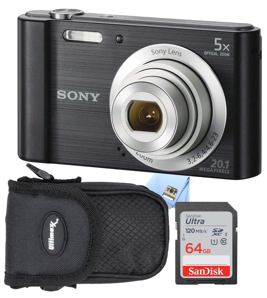 Sony Cybershot DSCW800 Digital Camera (Black) with SanDisk Ultra 64GB