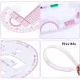 thumbnail image 3 of Juego de regla de sastre, juego de regla de 7 piezas, escala curva de plástico para ropa, diseño de patrón, plantilla de dibujo flexible para ropa Zhivalor WL-00088, 3 of 4