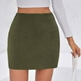 thumbnail image 5 of JGNGSHN Womens High Waist Solid Color Skirt Fashion Bodycon Pencil Corduroy Mini Skirts, 5 of 7