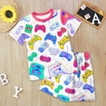 thumbnail image 2 of Boy Clothes Toddler Outfits Kids Summer Cartoon Printed Short Sleeve Sports 18-24 Months 2t 3t 4t 5t 6t Clothing Sets Tracksuit For Boys And Girls 2PCS Set, 2 of 6