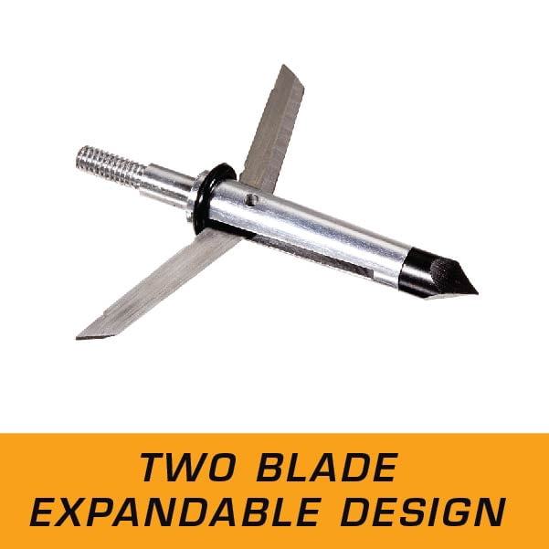 Stryke Expandable Broadheads, 100 Grain, 6-Pack, Aluminum and Steel, 14674KIT, Silver/Black