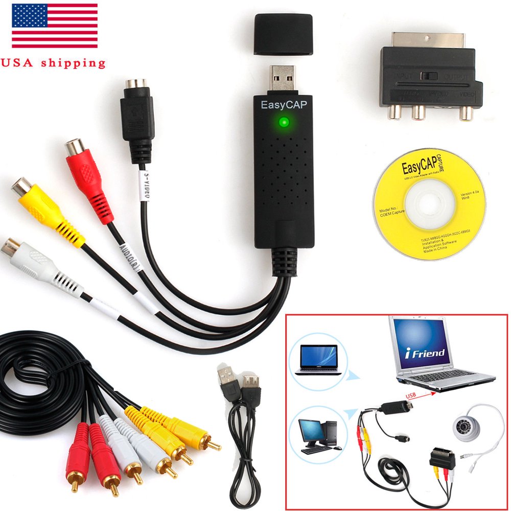 ESYNIC USB Video Capture Adapter Device VHS to DVD converter Capture