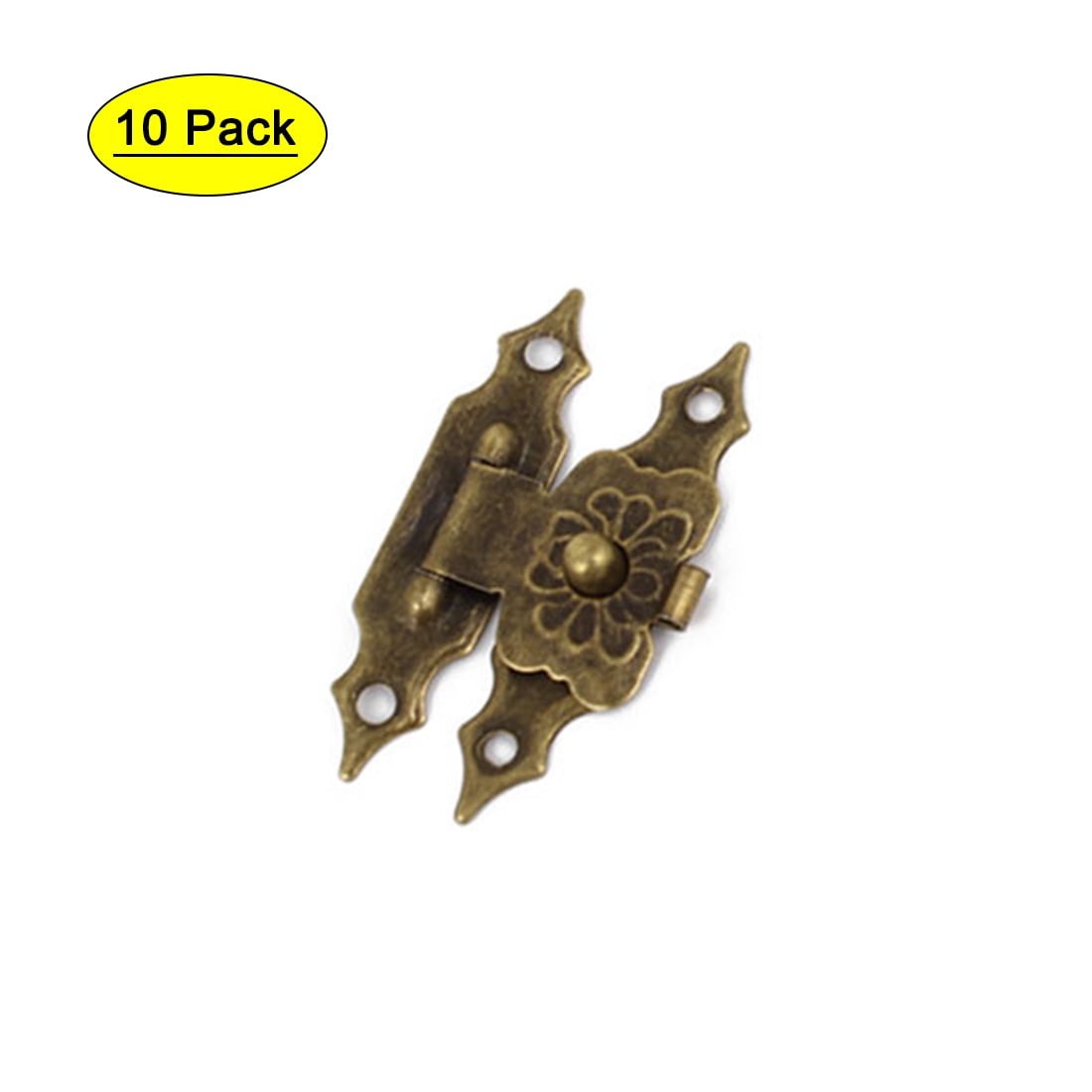 Uxcell Carved Antique Wood Necklace Box Latch Sets Case Hasp Bronze Tone 3cm Long 10 Pcs