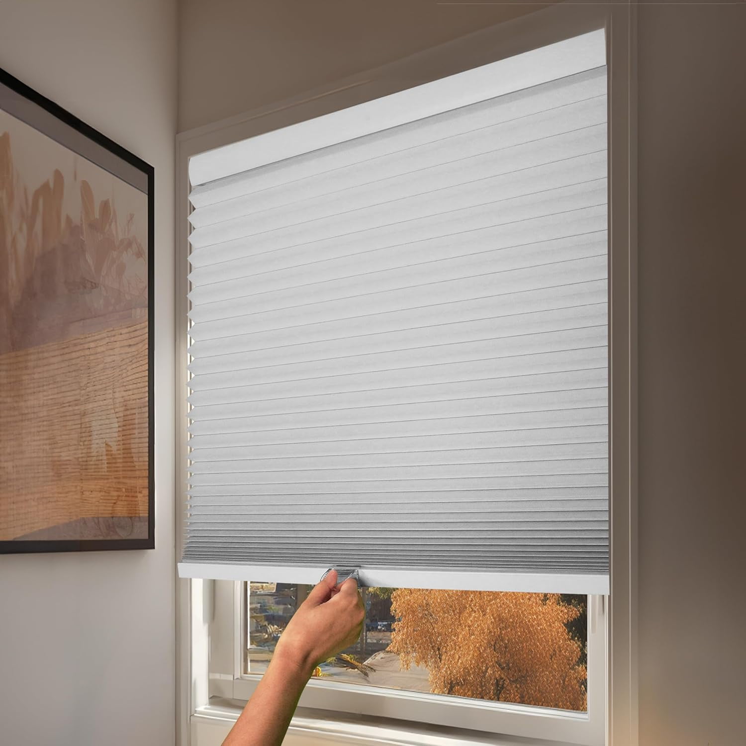 Chicology White Cordless Blackout Cellular Shades 24.25 in. W x 48 in. L