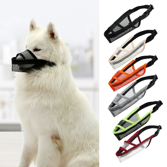 Shenmeida Pet Supply Dog Muzzle for Grooming Pet Care & Dog Grooming Supplies - Soft Mesh Muzzle with Safety Buckle