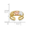 thumbnail image 5 of 14K Yellow Gold Ring Band Toe Two-tone & Rhodium Plumeria, Size 8, 5 of 5