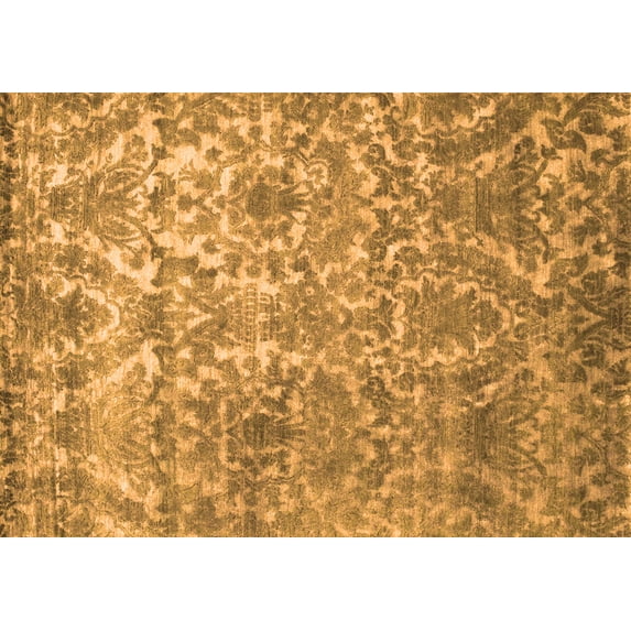 Ahgly Company Indoor Rectangle Abstract Orange Contemporary Area Rugs, 7' x 10'
