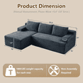 thumbnail image 3 of 96" Boneless Cloud Couch with Chaise, Modular Sectional Sofa for Living Room, No Assembly Required, Deep Seat Corduroy Couch, Dray Gray, 3 of 8