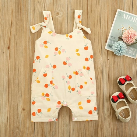 

Baby Print Girls Striped Fruit Jumpsuit Romper Boys Clothes Girls Romper&Jumpsuit Beige 24M