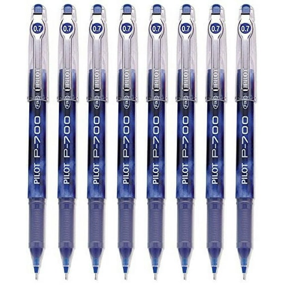 Pilot P-700 Rollerball Stick Gel Pen, Blue Ink, Fine Point 8-PACK(38611)