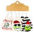 thumbnail image 1 of Grinch Earrings for Women Grinch Christmas Decorations 3 Pairs Of Christmas Earrings Handmade Tear Drop Faux Leather Earrings New Year Party Earrings Set Winter Holiday Jewelry Gifts, 1 of 2