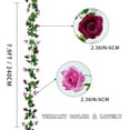 thumbnail image 2 of Guirnalda de flores artificiales Magenta, 2 uds., 7,9 pies, bastón de rosa para colgar, 2 of 5
