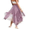thumbnail image 3 of Summer Women's Boho Maxi Skirt Casual Flowy Asymmetric High-Low Hem Lightweight Comfortable Skirt, 3 of 5