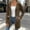 Brown, variant on Women's Solid Color Mid Length Hooded Zip Up Sweatshirt Jacket, Drawstring Waist Long Sleeve Side Pocket Casual Duster Cardigan Gray XXL(XXL)