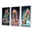 thumbnail image 3 of Designart "Azure Floral Stilettos II" Fashion Framed Wall Art Set Of 3 - Blue Glam Frame Gallery Wall Set For Home Decor, 3 of 6