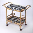 thumbnail image 1 of Butler Specialty Selena Rattan Bar Cart in Blue and White, 1 of 8