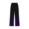 thumbnail image 5 of Plebaso Capri Pants for Women 2025 Drawstring Wide Leg Cropped Trousers Summer Gradient Color Casual Pants, 5 of 5