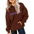 thumbnail image 7 of Girls Winter Tracksuit Cute Printed Pullover Hoodie and Jogger Pants Casual Two Piece Outfit for Brown,160, 7 of 7
