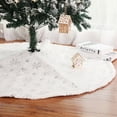 thumbnail image 5 of AIZHIWENG Silver Snowflake Christmas Tree Skirt Decoration, 35in White, 5 of 5