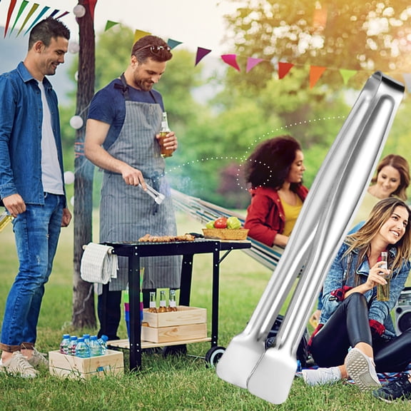 Stainless Steel Mini Food Tongs, 6" Small Tongs Heavy Duty Serving Food Tongs for Frying, Cooking, Desserts