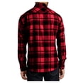 thumbnail image 3 of Yellow Rooster Men's Button Down Regular Fit Long Sleeve Plaid Flannel Casual Shirt Engine Red/Black XL, 3 of 6