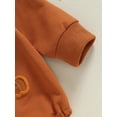 thumbnail image 4 of Halloween Baby Boy Girl Outfit Pumpkin Long Sleeve Sweatshirt Romper Fall Bubble Bodysuit Newborn First Halloween Costume, 4 of 8